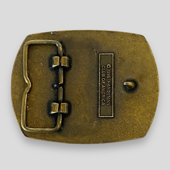 Vintage 1996 Handyman Club of America Life Member Brass Belt Buckle - Picture 3 of 6